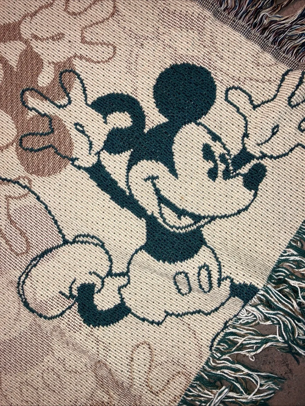 Disney Parks Navy and Cream Character Jacquard Throw
